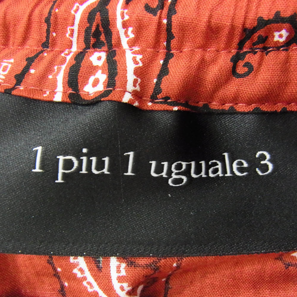 1piu1uguale3 ウノピュウノウグァーレトレ MRP527 COT349 HOLIDAY SHORTS ホリデー ペイズリー バンダナ ショーツ ハーフパンツ レッド系 4【中古】