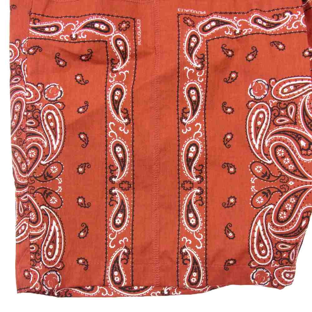 1piu1uguale3 ウノピュウノウグァーレトレ MRP527 COT349 HOLIDAY SHORTS ホリデー ペイズリー バンダナ ショーツ ハーフパンツ レッド系 4【中古】