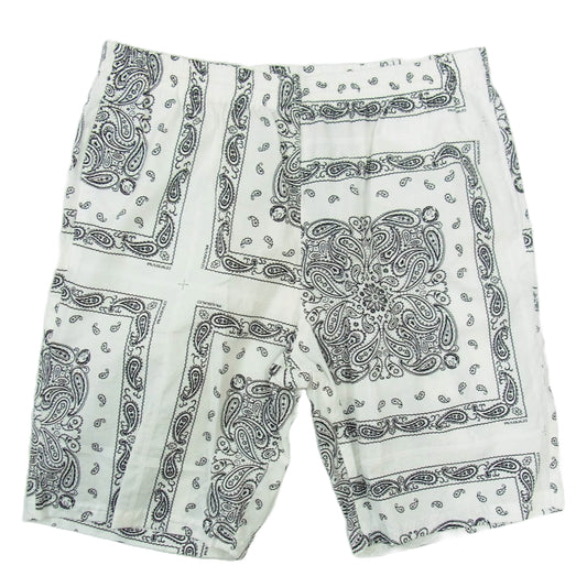 1piu1uguale3 ウノピュウノウグァーレトレ MRP527 COT349 HOLIDAY SHORTS ホリデー ペイズリー バンダナ ショーツ ハーフパンツ ホワイト系 6【中古】