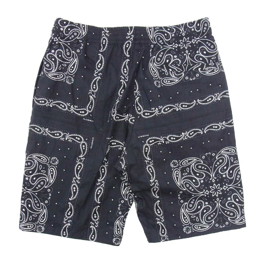 1piu1uguale3 ウノピュウノウグァーレトレ MRP527 COT349 HOLIDAY SHORTS ホリデー ペイズリー バンダナ ショーツ ハーフパンツ ブラック系 3【中古】