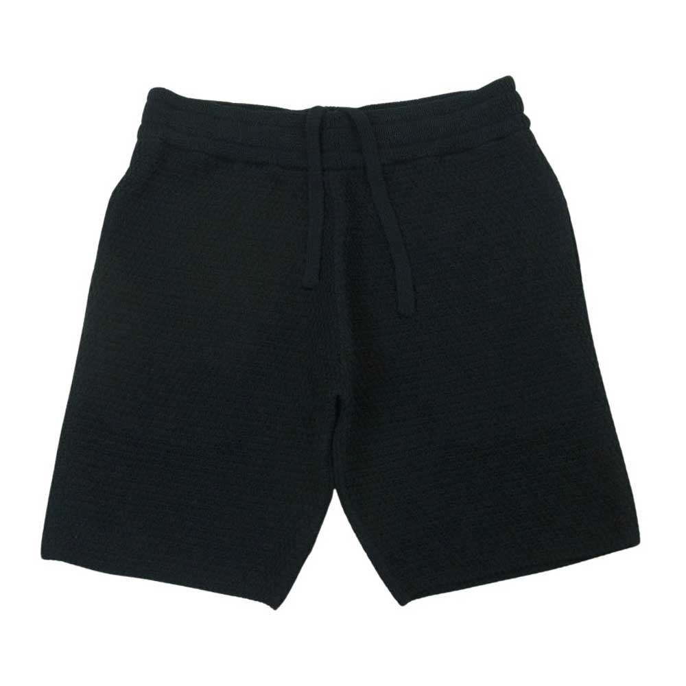 1piu1uguale3 ウノピュウノウグァーレトレ MRK265 COT400 COMODO SHORTS 定番ニット素材 コモド ショーツ ハーフ ショート パンツ ブラック系 4【中古】
