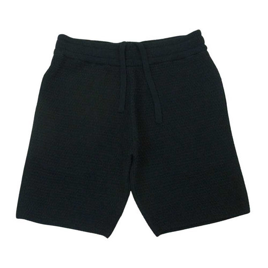 1piu1uguale3 ウノピュウノウグァーレトレ MRK265 COT400 COMODO SHORTS 定番ニット素材 コモド ショーツ ハーフ ショート パンツ ブラック系 4【中古】
