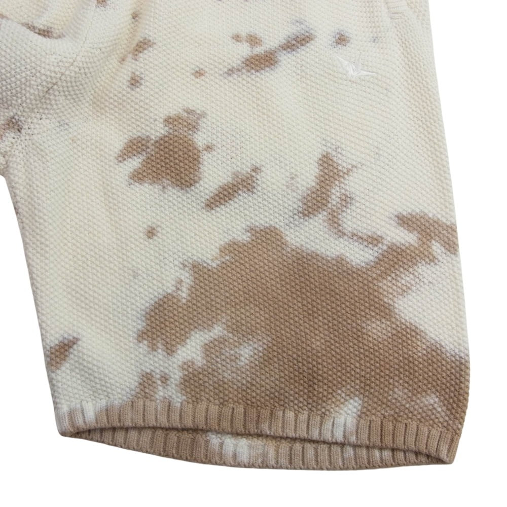 1piu1uguale3 ウノピュウノウグァーレトレ MRK255 COT386 EASY SHORTS TIE DYE KNIT タイダイ イージー ニット ショーツ ハーフパンツ オフホワイト系 5【中古】