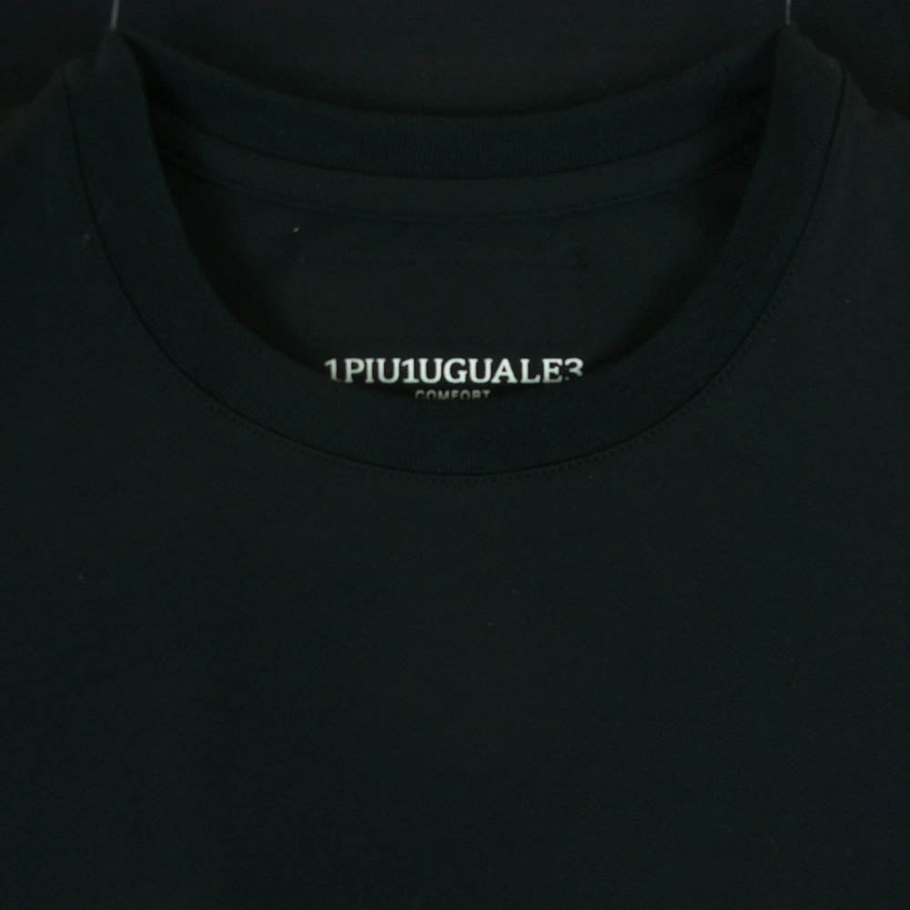 1piu1uguale3 ウノピュウノウグァーレトレ CM051 MT01 SPORT COMFORTABLE TAG スポーツ コンフォータブル タグ クルーネック 半袖 Tシャツ ブラック系 3【中古】