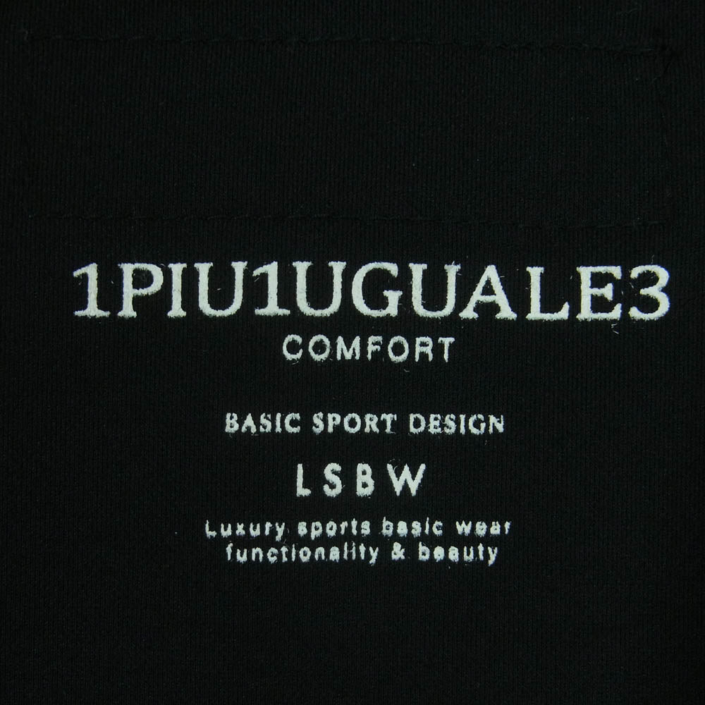 1piu1uguale3 ウノピュウノウグァーレトレ CM051 MT01 SPORT COMFORTABLE TAG スポーツ コンフォータブル タグ クルーネック 半袖 Tシャツ ブラック系 3【中古】