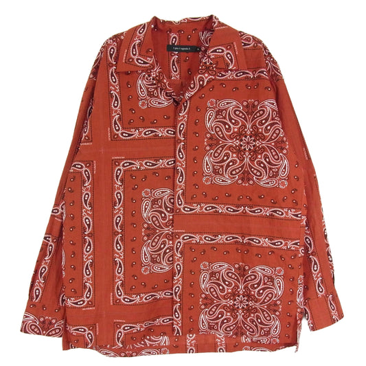 1piu1uguale3 ウノピュウノウグァーレトレ MRS152 COT349 HOLIDAY SHIRT ペイズリー バンダナ オープンカラー 開襟 シャツ レッド系 3【中古】