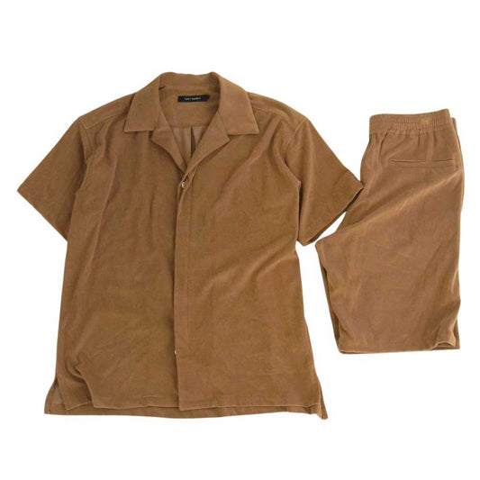 1piu1uguale3 ウノピュウノウグァーレトレ MRS160 CTP102 HOLIDAY SHIRTS ホリデーシャツ パイル地 開襟 半袖 シャツ ショーツ ハーフパンツ セットアップ ブラウン系 3【中古】