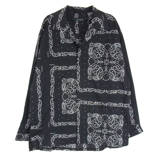 1piu1uguale3 ウノピュウノウグァーレトレ MRS152 COT349 HOLIDAY SHIRT ペイズリー バンダナ オープンカラー 開襟 シャツ ブラック系 3【中古】