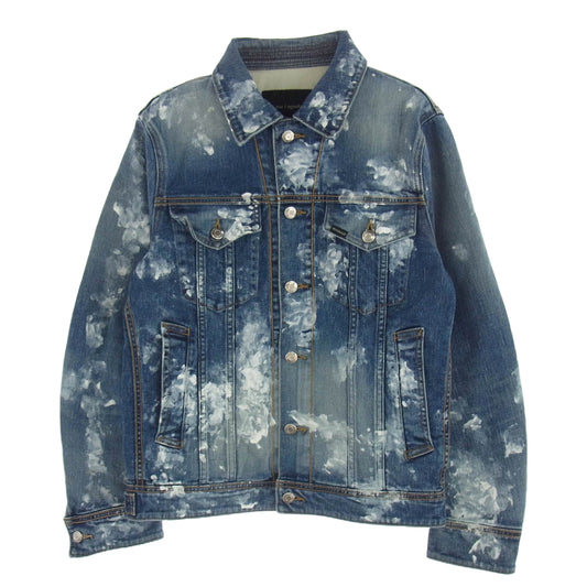 1piu1uguale3 ウノピュウノウグァーレトレ MRB553 CTU227 ペンキ加工 ストレッチ デニム ジャケット Gジャン インディゴブルー系 3【中古】