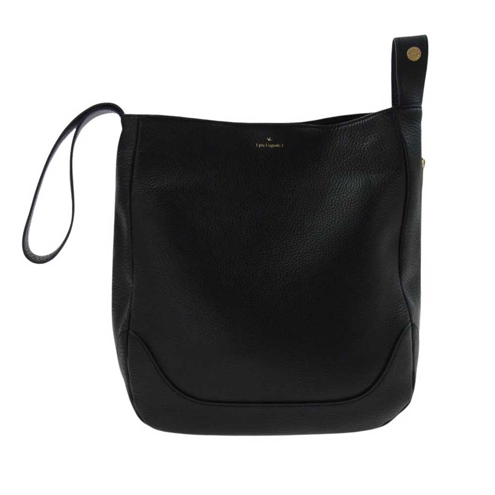 1piu1uguale3 ウノピュウノウグァーレトレ × PELLE MORBIDA ペッレ モルビダ ONE HAND BAG レザー ワンハンド バッグ ブラック系【中古】