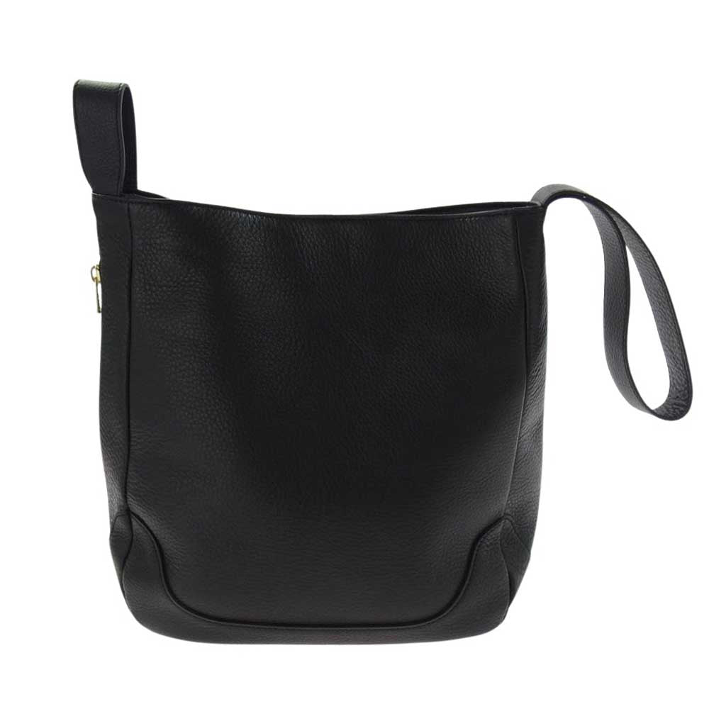 1piu1uguale3 ウノピュウノウグァーレトレ × PELLE MORBIDA ペッレ モルビダ ONE HAND BAG レザー ワンハンド バッグ ブラック系【中古】