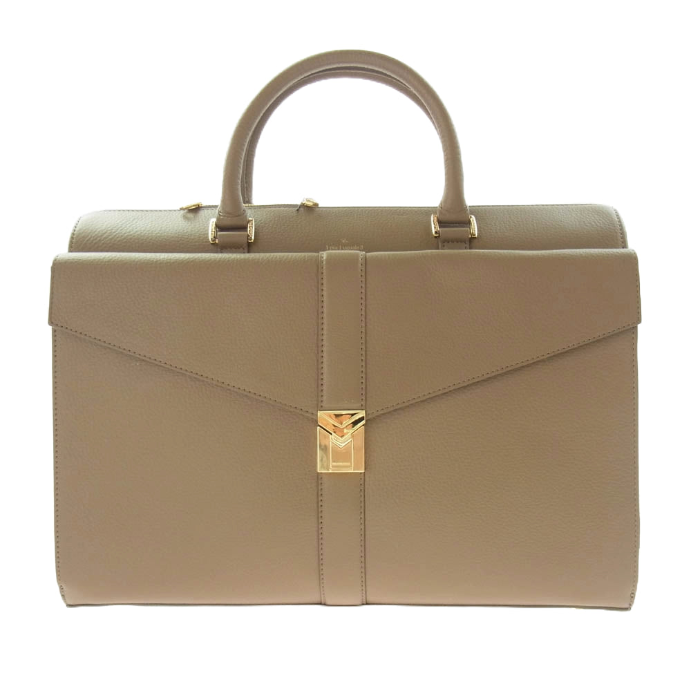 1piu1uguale3 ウノピュウノウグァーレトレ × PELLE MORBIDA ペッレ モルビダ BOSTON BRIEF BAG レザー ボストンバッグ ブリーフケース ライトブラウン系【中古】