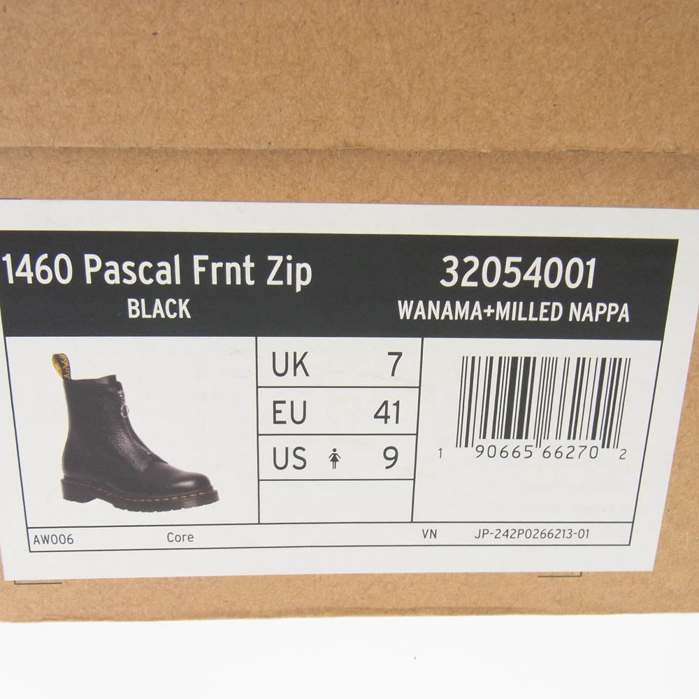 Dr.Martens ドクターマーチン 32054001 1460 PASCAL レザー フロントジップ ブーツ ブラック系 UK7【中古】