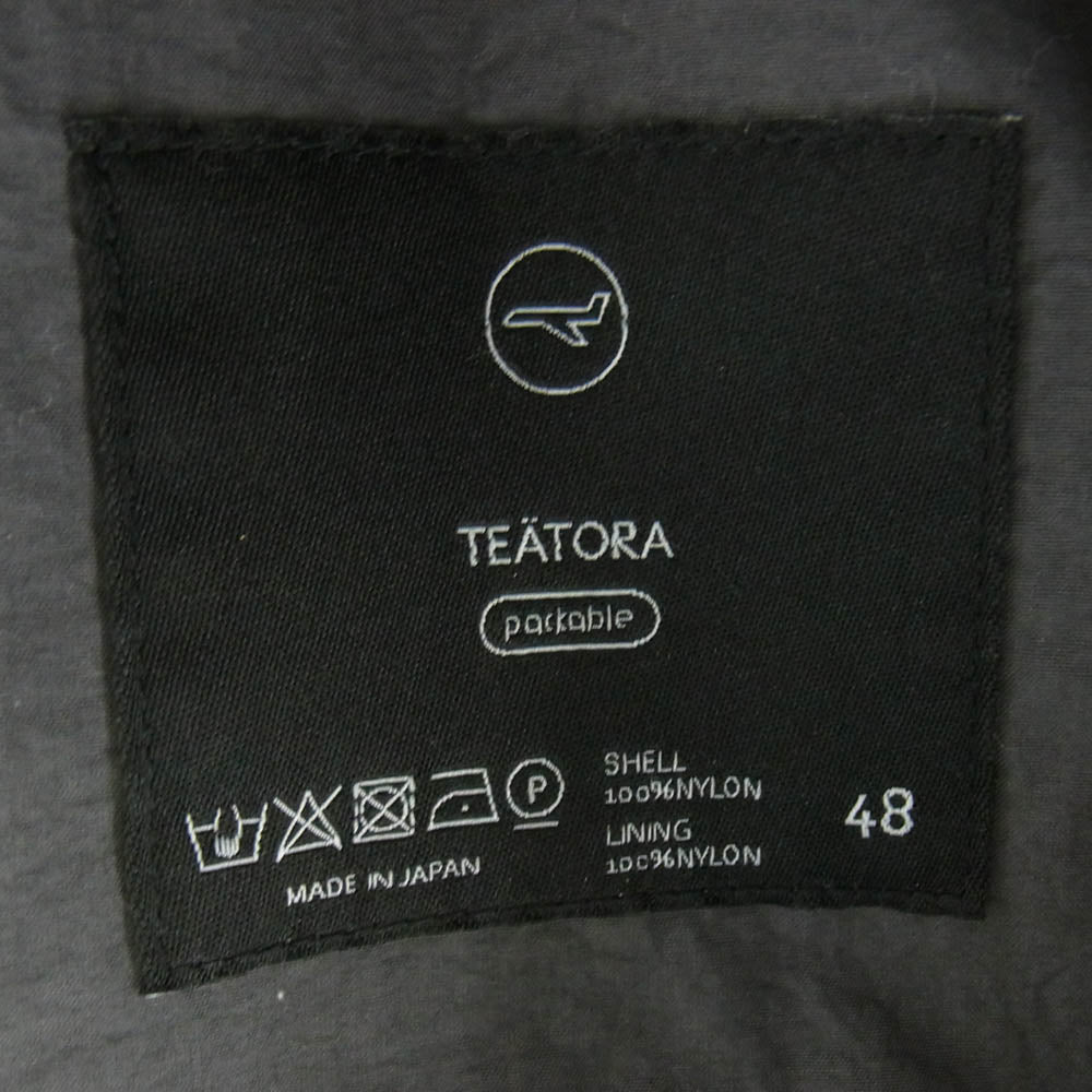 TEATORA テアトラ tt-303-p Wallet Hoodie packable ナイロン プルオーバー パーカー グレー系 48【中古】