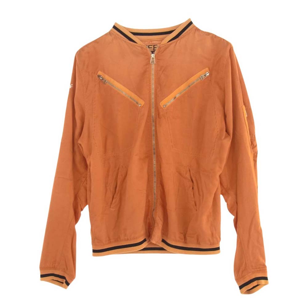 フリーシティー SATIN JUMP JACKET ジップアップ ブルゾン オレンジ系 L【中古】
