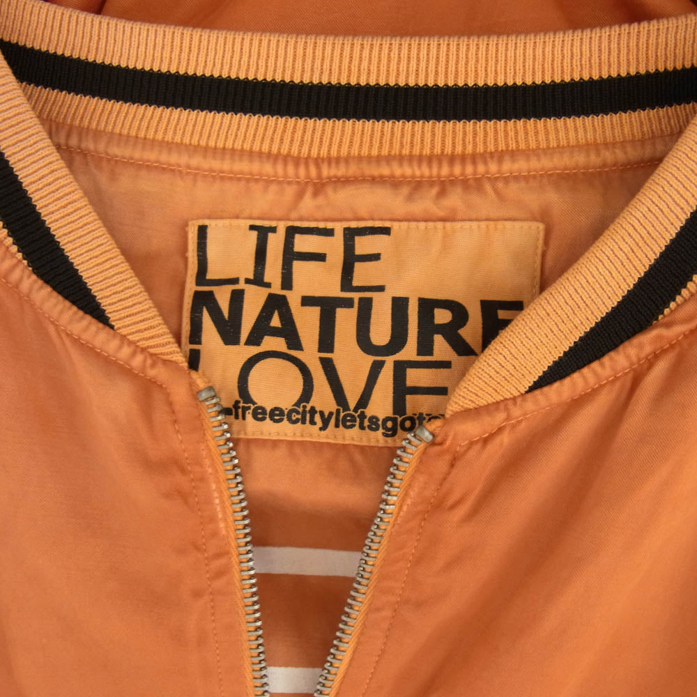 フリーシティー SATIN JUMP JACKET ジップアップ ブルゾン オレンジ系 L【中古】
