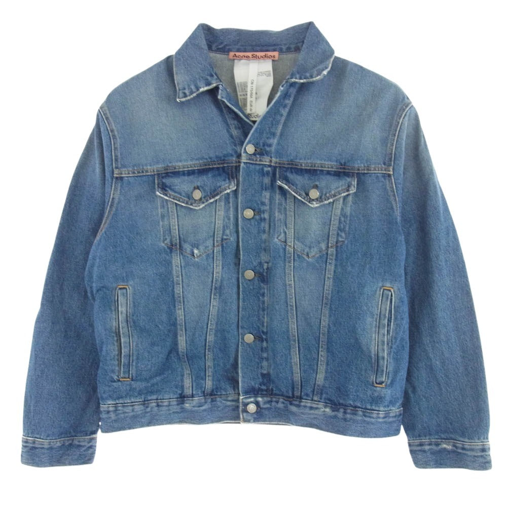 ACNE STUDIOS アクネストゥディオズ B90556 ヴィンテージ加工 リラックス デニム ジャケット インディゴブルー系 44【中古】