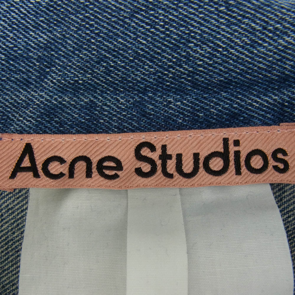 ACNE STUDIOS アクネストゥディオズ B90556 ヴィンテージ加工 リラックス デニム ジャケット インディゴブルー系 44【中古】