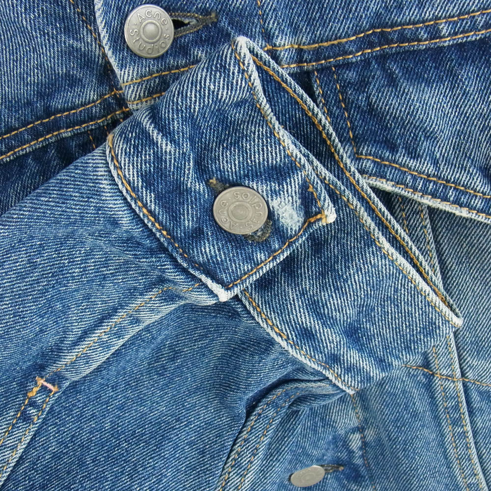 ACNE STUDIOS アクネストゥディオズ B90556 ヴィンテージ加工 リラックス デニム ジャケット インディゴブルー系 44【中古】