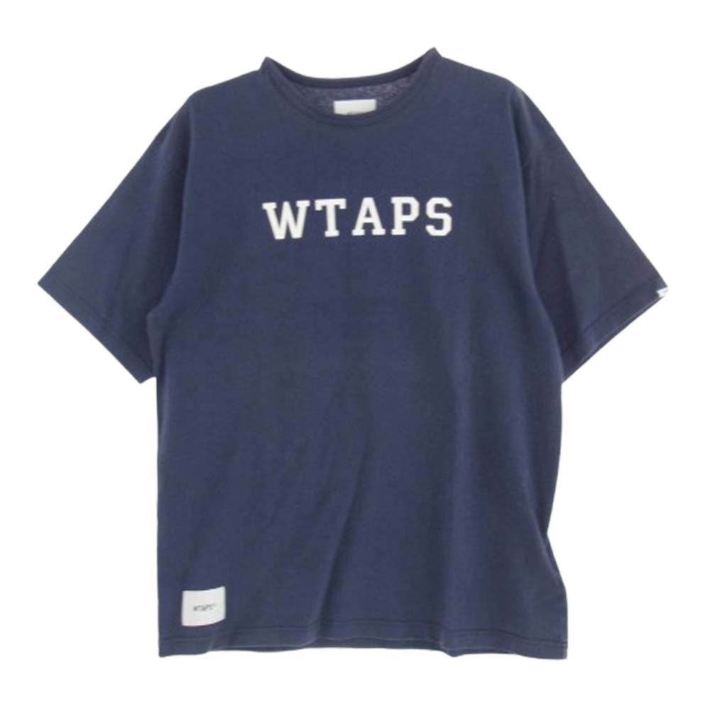 WTAPS ダブルタップス 21SS 211ATDT-CSM20 COLLEGE SS TEE カレッジ ロゴ Tシャツ ネイビー系 X 04【中古】