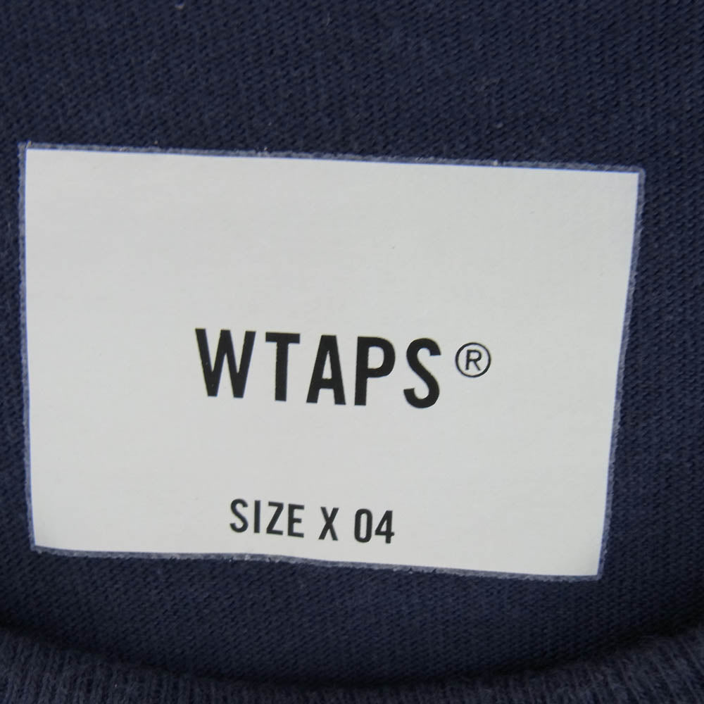WTAPS ダブルタップス 21SS 211ATDT-CSM20 COLLEGE SS TEE カレッジ ロゴ Tシャツ ネイビー系 X 04【中古】