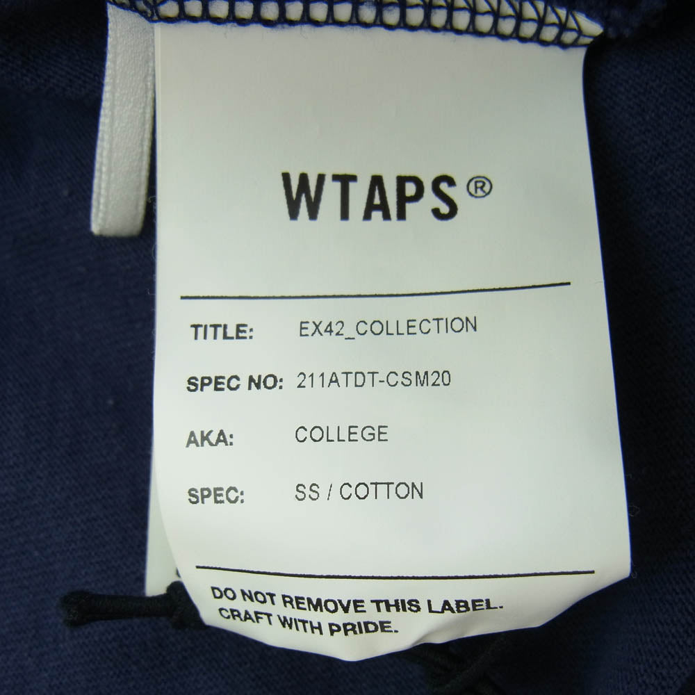 WTAPS ダブルタップス 21SS 211ATDT-CSM20 COLLEGE SS TEE カレッジ ロゴ Tシャツ ネイビー系 X 04【中古】