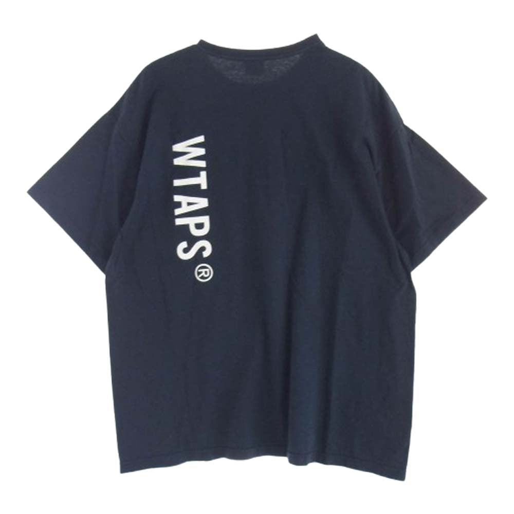 WTAPS ダブルタップス 24SS 241ATDT-STM04S Sign SS Cotton サイン SS コットン ロゴ 半袖 Tシャツ ネイビー系 X 04【中古】