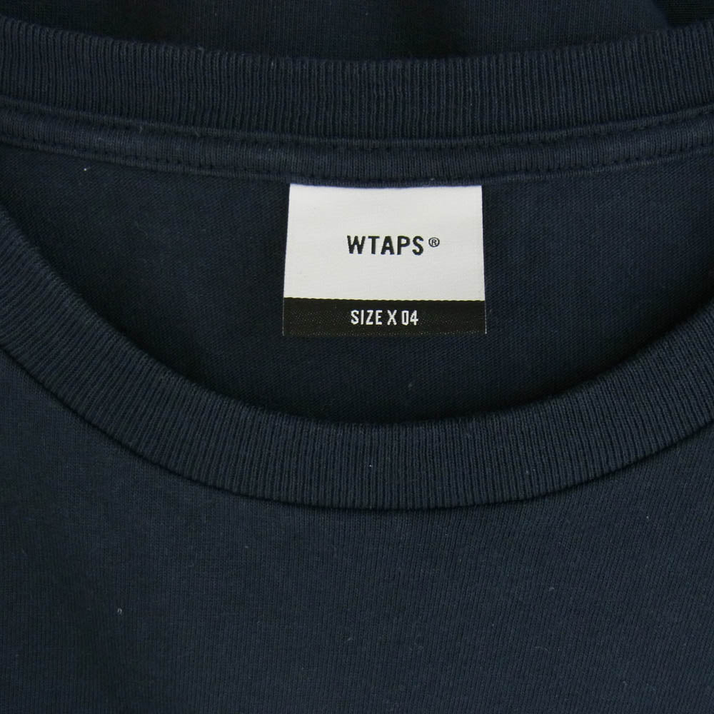 WTAPS ダブルタップス 24SS 241ATDT-STM04S Sign SS Cotton サイン SS コットン ロゴ 半袖 Tシャツ ネイビー系 X 04【中古】