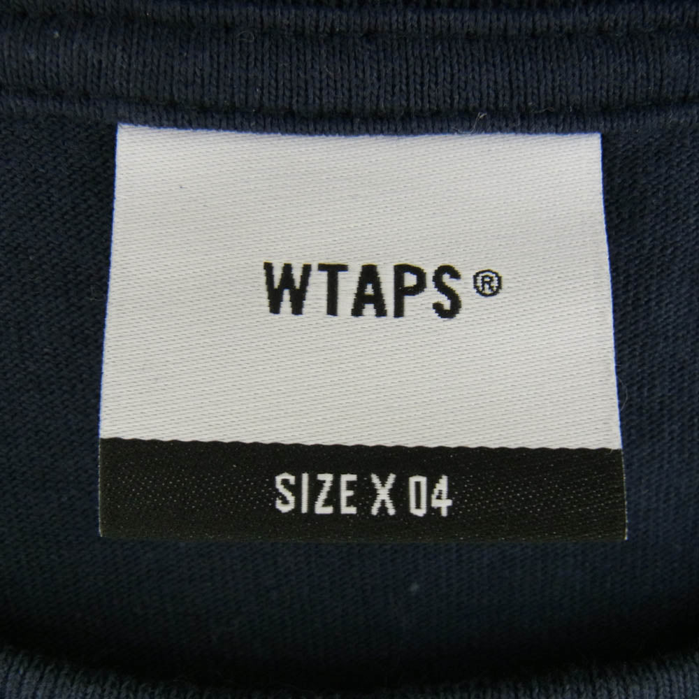 WTAPS ダブルタップス 24SS 241ATDT-STM04S Sign SS Cotton サイン SS コットン ロゴ 半袖 Tシャツ ネイビー系 X 04【中古】