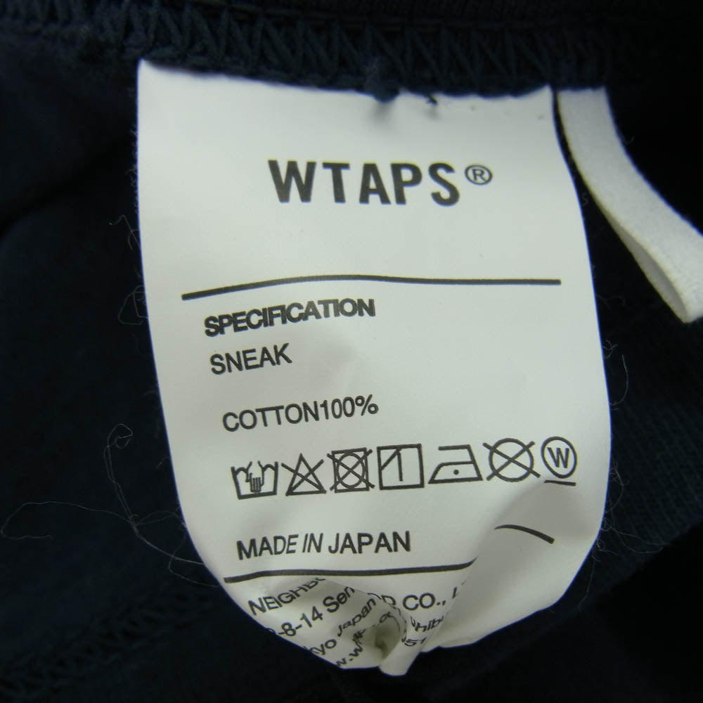 WTAPS ダブルタップス 24SS 241ATDT-STM04S Sign SS Cotton サイン SS コットン ロゴ 半袖 Tシャツ ネイビー系 X 04【中古】