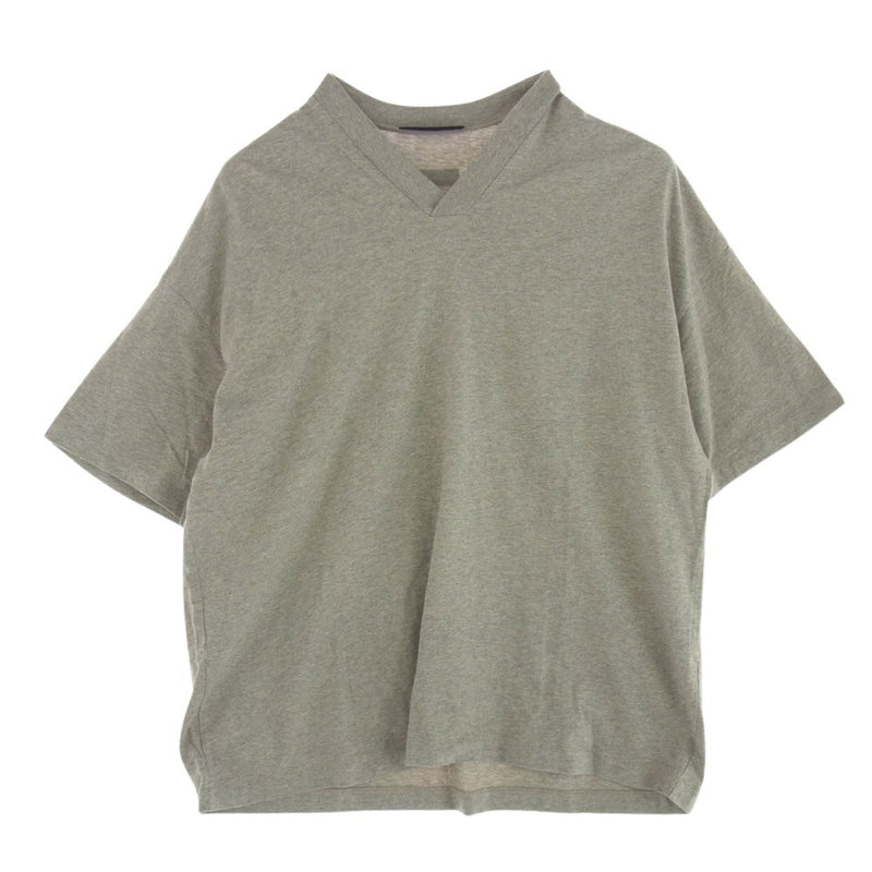FEAR OF GOD フィアオブゴッド FOG ESSENTIALS エッセンシャルズ Rubber Logo V Neck Tshirt ラバー ロゴ Vネック 半袖 Tシャツ グレー系 S【美品】【中古】