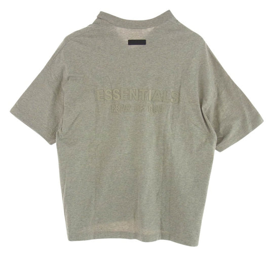 FEAR OF GOD フィアオブゴッド FOG ESSENTIALS エッセンシャルズ Rubber Logo V Neck Tshirt ラバー ロゴ Vネック 半袖 Tシャツ グレー系 S【美品】【中古】