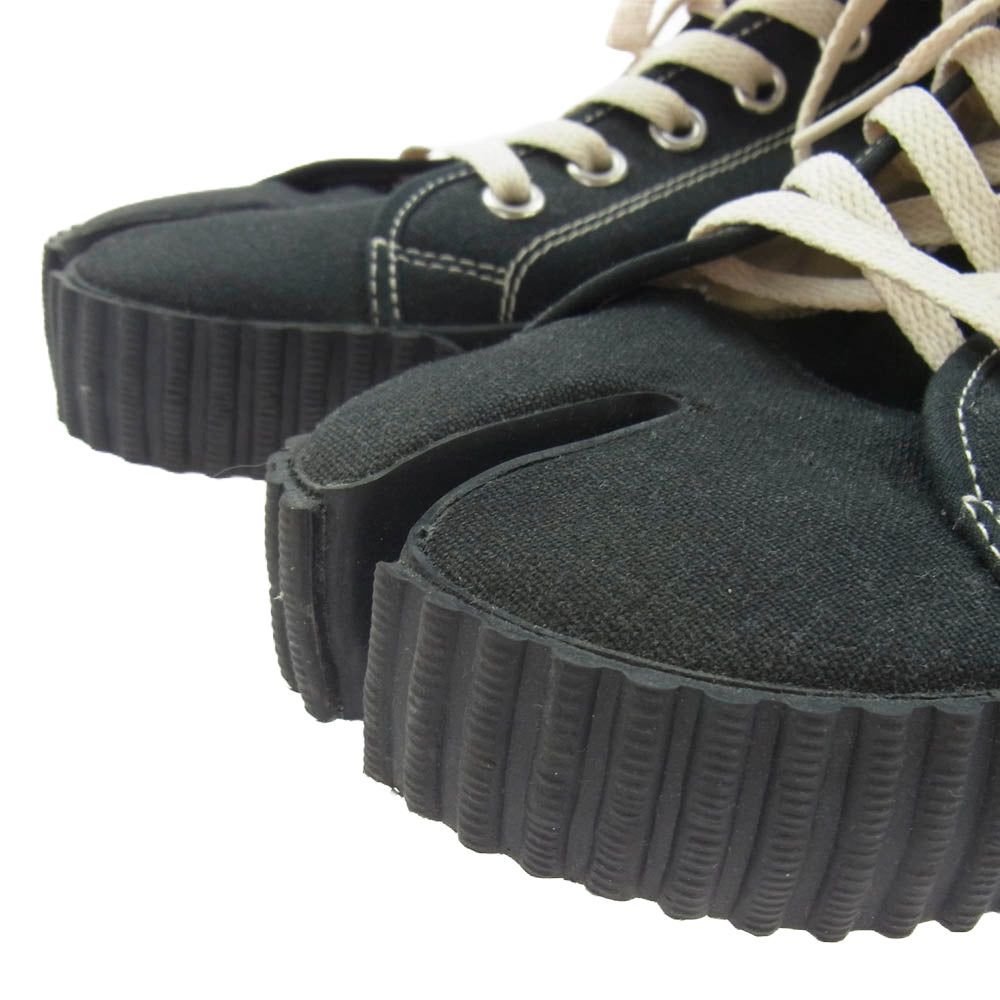 MAISON MARGIELA メゾンマルジェラ 21AW S37WS0577 22ライン Tabi 足袋 タビ キャンバス ハイカット スニーカー ブラック系 42【美品】【中古】