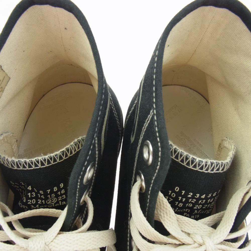 MAISON MARGIELA メゾンマルジェラ 21AW S37WS0577 22ライン Tabi 足袋 タビ キャンバス ハイカット スニーカー ブラック系 42【美品】【中古】