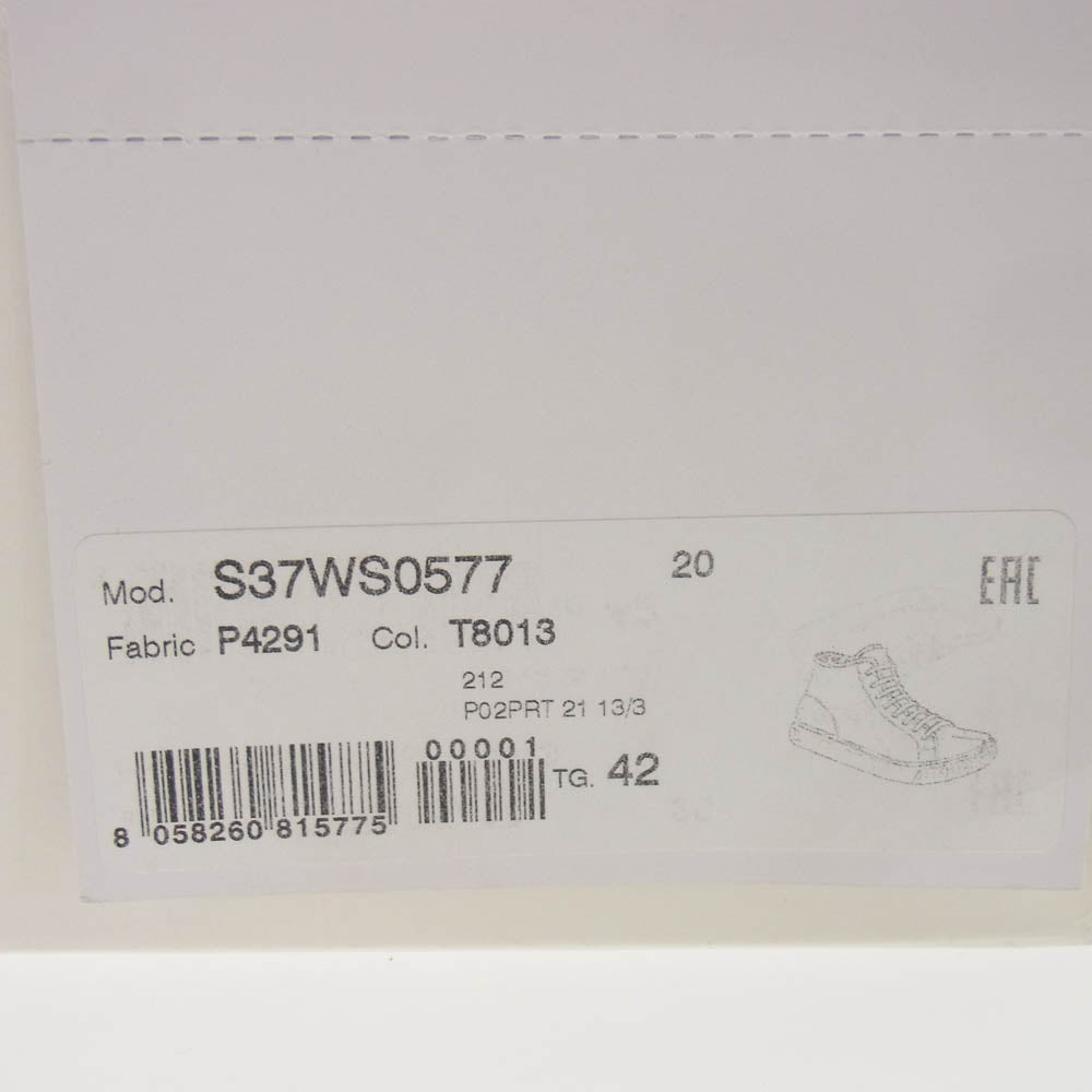 MAISON MARGIELA メゾンマルジェラ 21AW S37WS0577 22ライン Tabi 足袋 タビ キャンバス ハイカット スニーカー ブラック系 42【美品】【中古】