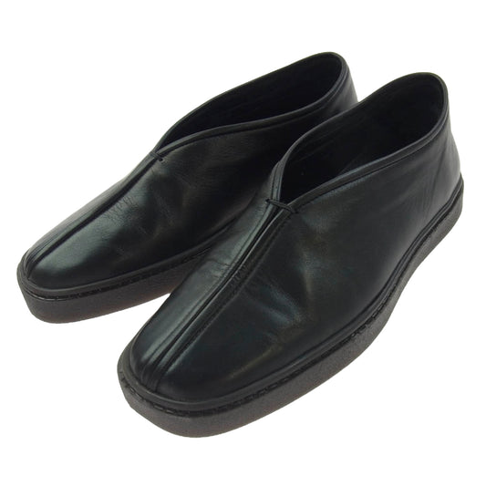 LEMAIRE ルメール ラバーソール レザー スリッポン シューズ ブラック系 37【美品】【中古】