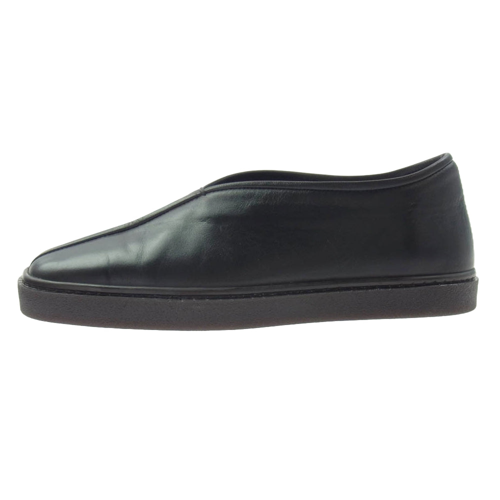 LEMAIRE ルメール ラバーソール レザー スリッポン シューズ ブラック系 37【美品】【中古】