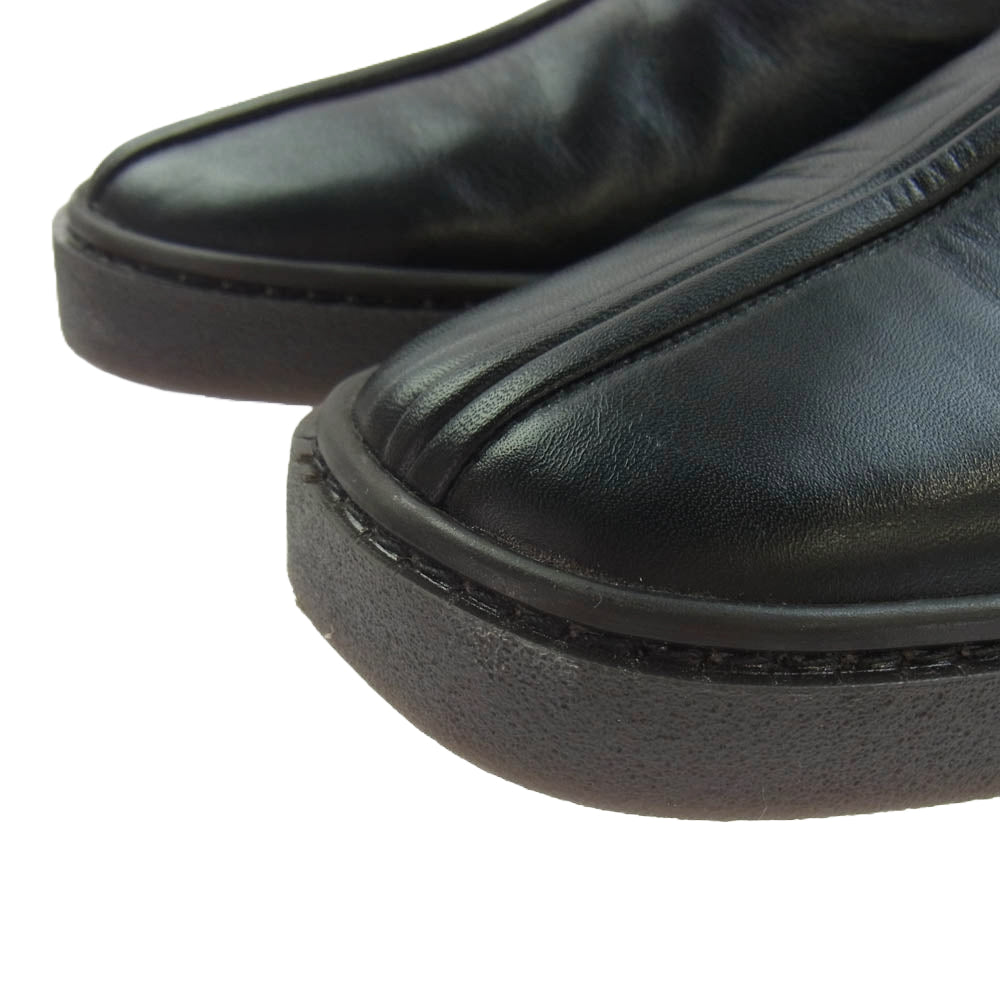 LEMAIRE ルメール ラバーソール レザー スリッポン シューズ ブラック系 37【美品】【中古】