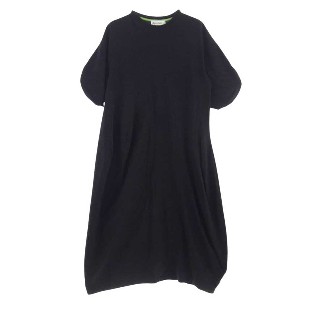 ナゴンスタンス　黒ワンピース nagonstans（ナゴンスタンス）の「サイロ天竺 Side Puffドレス