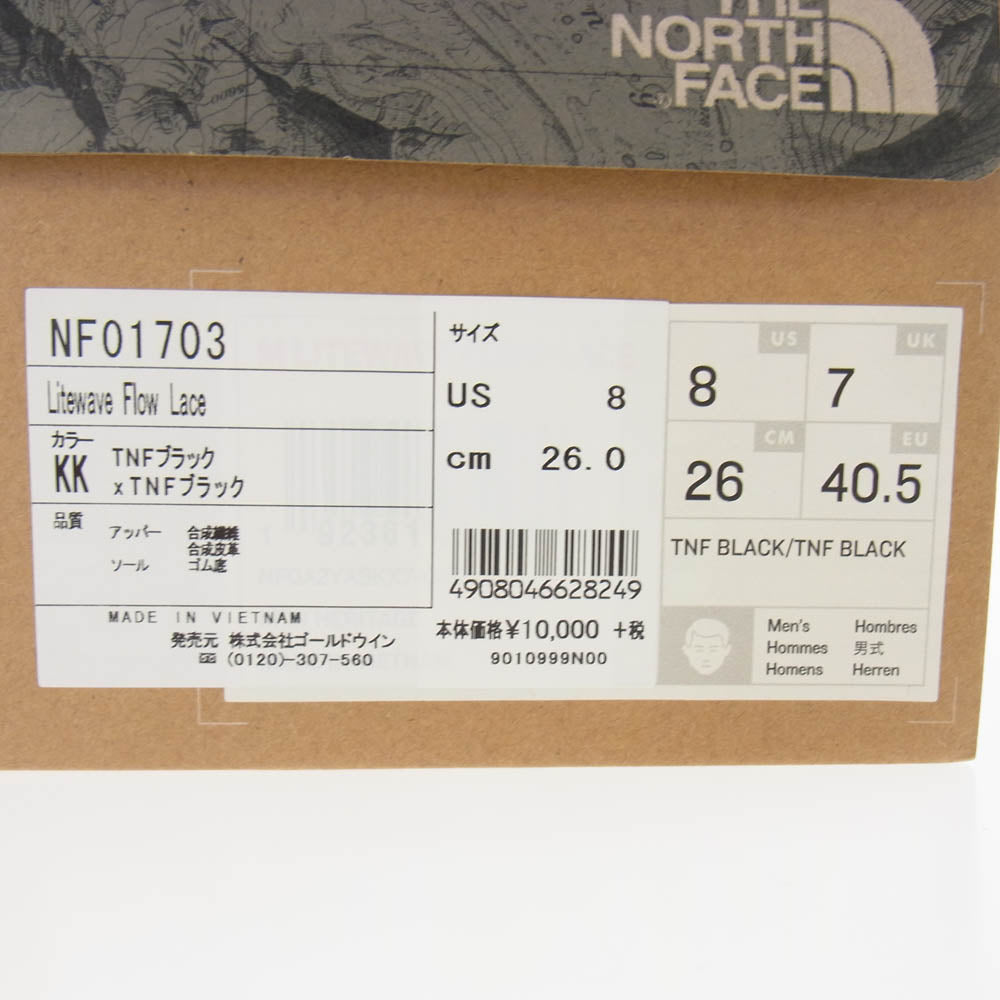 THE NORTH FACE ノースフェイス NF01703 Litewave Flow Lace ライトウェーブ フロウ レース スニーカー ブラック系 グレー系 26cm【中古】