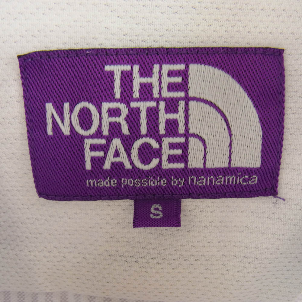 THE NORTH FACE ノースフェイス NT3117N PURPLELABEL パープルレーベル 胸ロゴ 刺? ストライプ 長袖 シャツ ホワイト グレー グレー系 S【中古】