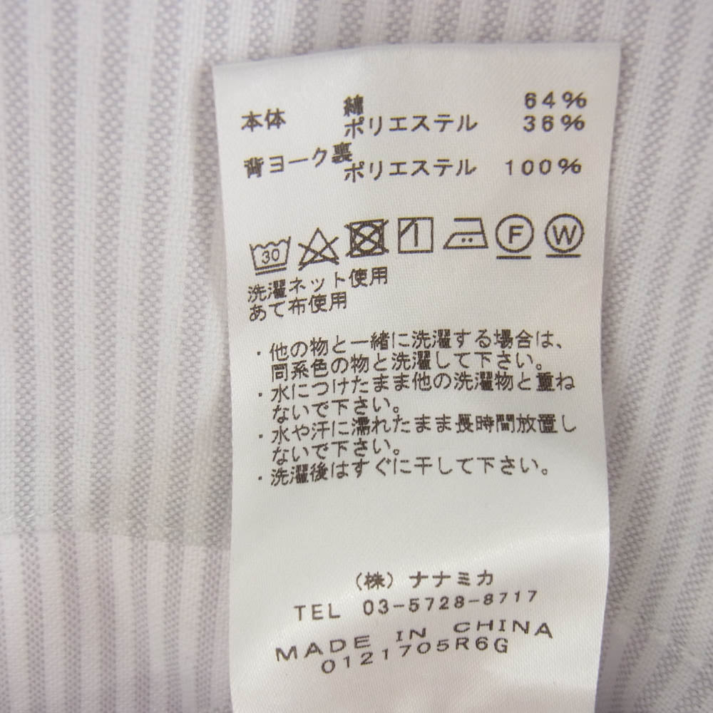 THE NORTH FACE ノースフェイス NT3117N PURPLELABEL パープルレーベル 胸ロゴ 刺? ストライプ 長袖 シャツ ホワイト グレー グレー系 S【中古】