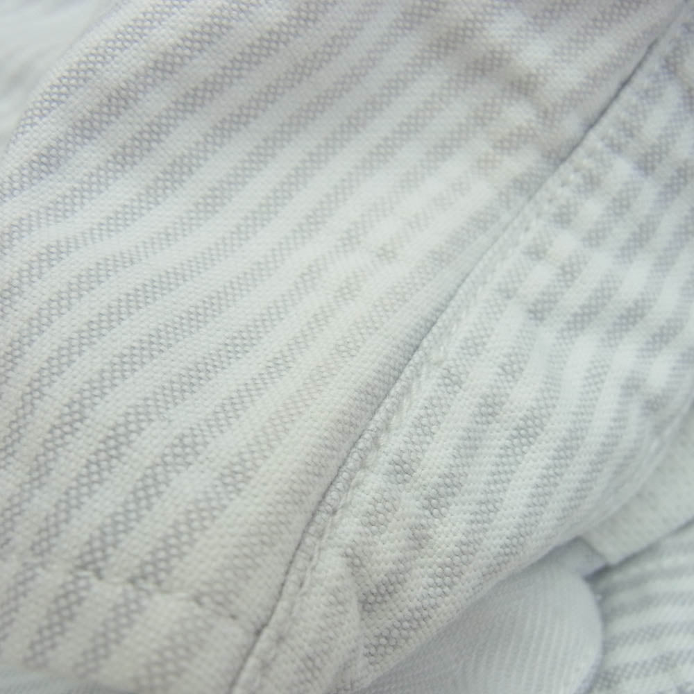 THE NORTH FACE ノースフェイス NT3117N PURPLELABEL パープルレーベル 胸ロゴ 刺? ストライプ 長袖 シャツ ホワイト グレー グレー系 S【中古】