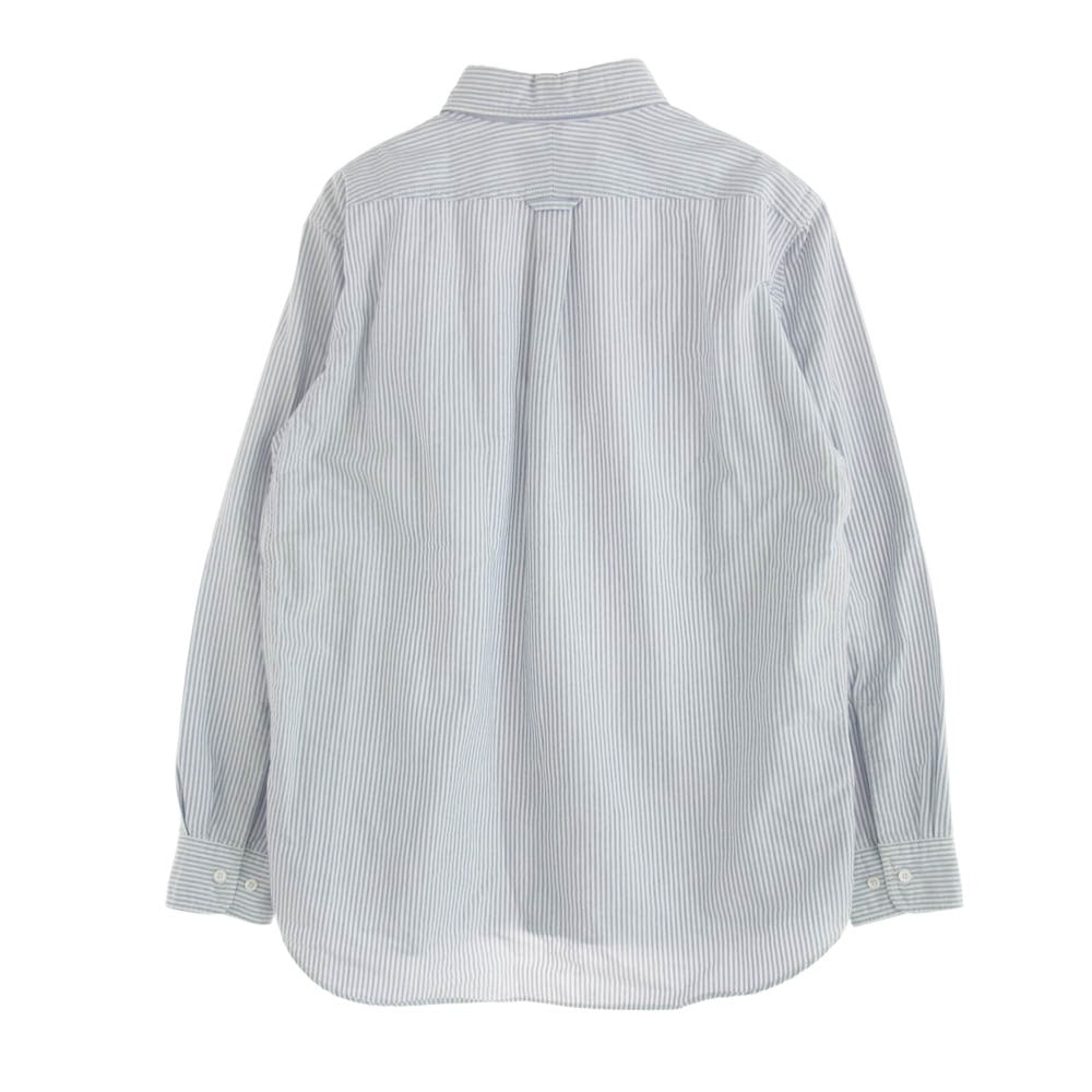 THE NORTH FACE ノースフェイス NT3805N PURPLELABEL パープルレーベル 胸ロゴ 刺? ストライプ 長袖 シャツ ホワイト ブルー ブルー系 S【中古】