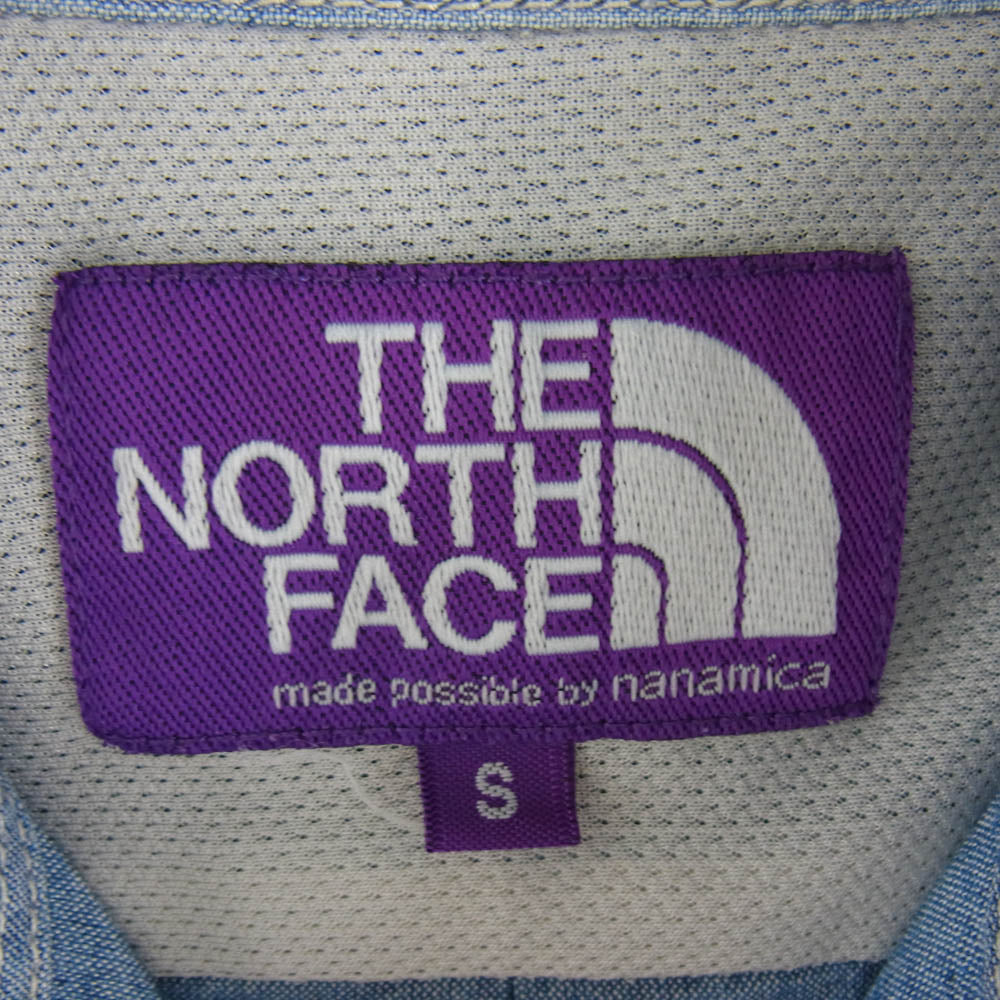 THE NORTH FACE ノースフェイス NT3156N PURPLELABEL パープルレーベル Indigo Dungaree Shirt 胸ロゴ 刺? インディゴ ダンガリー 長袖 シャツ インディゴブルー系 S【中古】