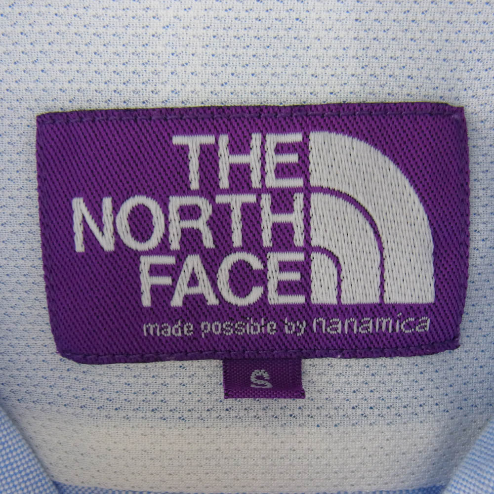 THE NORTH FACE ノースフェイス NT3118N PURPLELABEL パープルレーベル Cotton Polyester OX BD Shirt 胸ロゴ 刺? 長袖 シャツ ブルー ブルー系 S【中古】