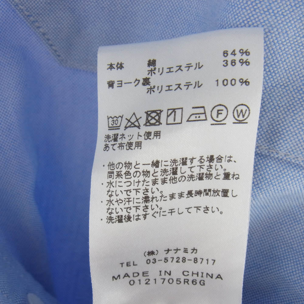 THE NORTH FACE ノースフェイス NT3118N PURPLELABEL パープルレーベル Cotton Polyester OX BD Shirt 胸ロゴ 刺? 長袖 シャツ ブルー ブルー系 S【中古】