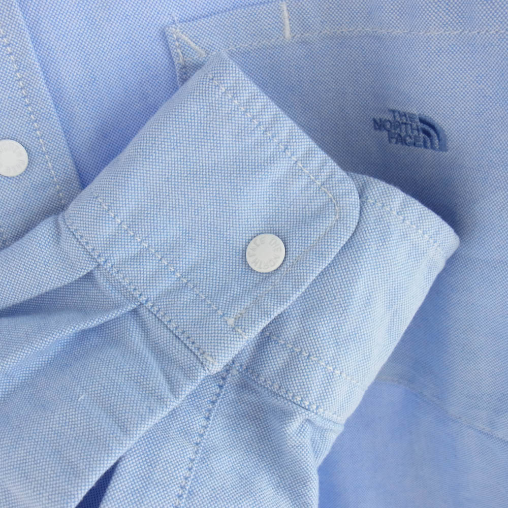 THE NORTH FACE ノースフェイス NT3118N PURPLELABEL パープルレーベル Cotton Polyester OX BD Shirt 胸ロゴ 刺? 長袖 シャツ ブルー ブルー系 S【中古】