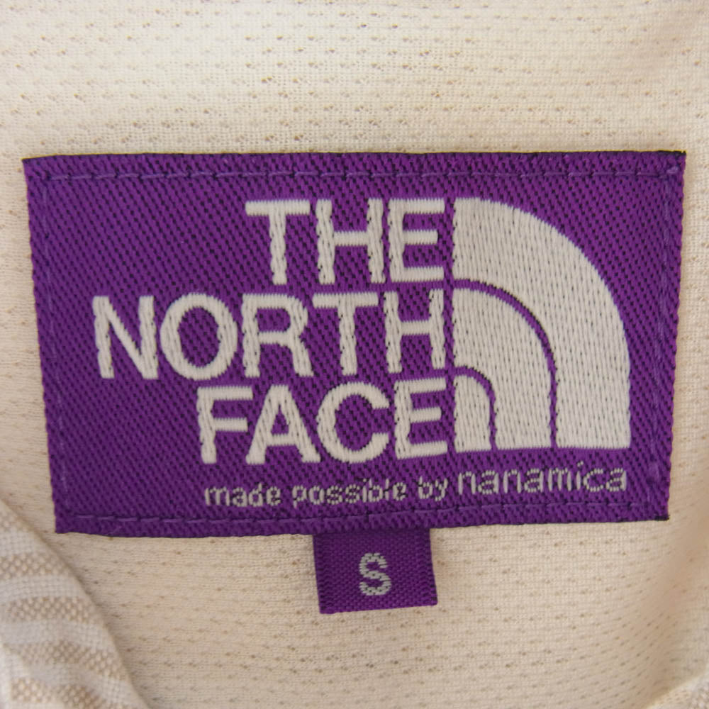 THE NORTH FACE ノースフェイス NT3002N PURPLELABEL パープルレーベル 胸ロゴ 刺? ストライプ 長袖 シャツ ホワイト ライトブラウン ライトブラウン系 S【中古】