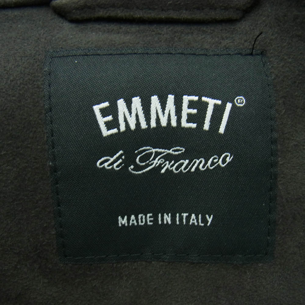EMMETI エンメティ JURI 羊革 GOATSKIN SUEDE スエード シングル ライダース ジャケット グレー系 50【中古】